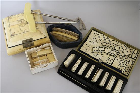 A collection of mixed bone and ivory